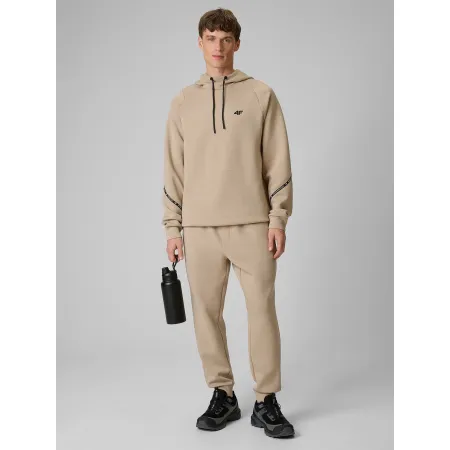 BLUZA męska z KAPTUREM 4F dresowa KANGURKA sportowa TSWSM2238 beżowa XL
