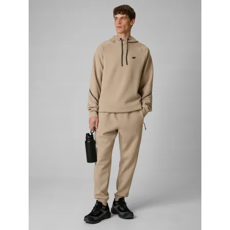 BLUZA męska z KAPTUREM 4F dresowa KANGURKA sportowa TSWSM2238 beżowa XL