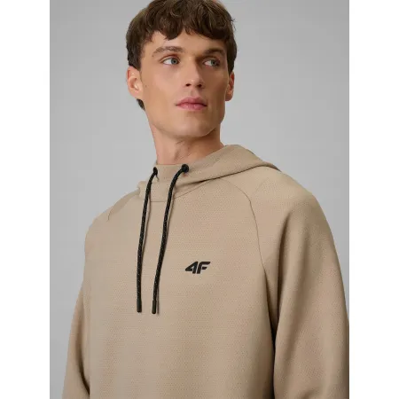 BLUZA męska z KAPTUREM 4F dresowa KANGURKA sportowa TSWSM2238 beżowa XL
