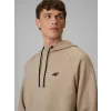 BLUZA męska z KAPTUREM 4F dresowa KANGURKA sportowa TSWSM2238 beżowa S