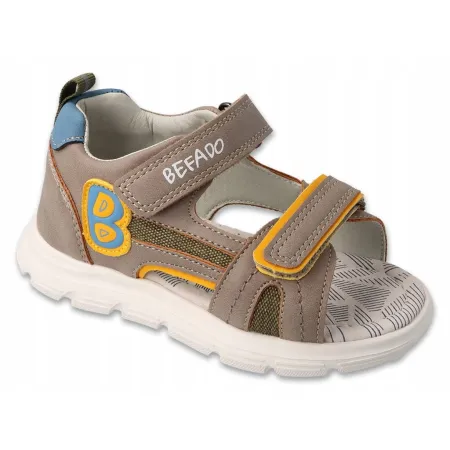 SANDAŁY DZIECIĘCE buty BEFADO skórzana wkładka 170X111 na rzepy 26