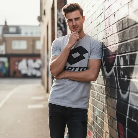 Koszulka męska T-shirt z krótkim rękawem LOTTO tshirt 1124002 szara XXL