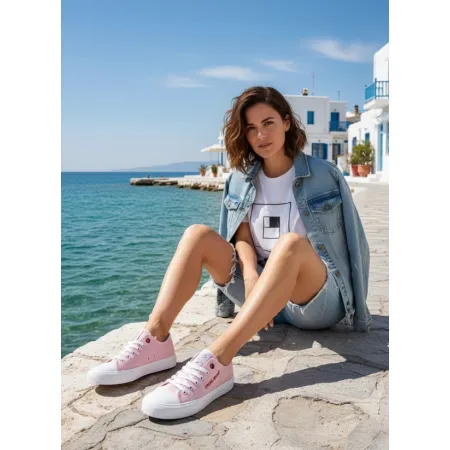 Trampki damskie buty CROSS JEANS sneakersy miejskie różowe DD2R4056 38