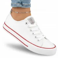 TRAMPKI buty damskie CROSS JEANS tenisówki na lato całe białe HH2R4009C 37
