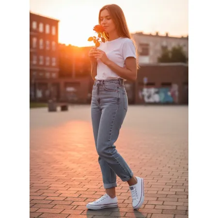 TRAMPKI buty damskie CROSS JEANS tenisówki na lato całe białe HH2R4009C 37