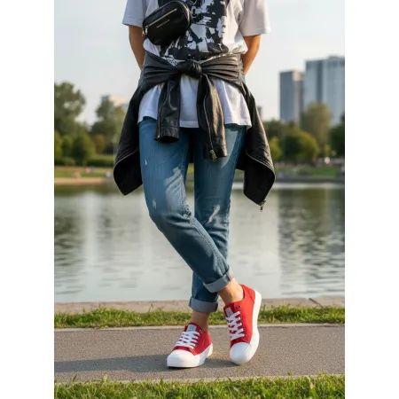 TRAMPKI buty damskie CROSS JEANS tenisówki materiałowe na lato HH2R4020C 38