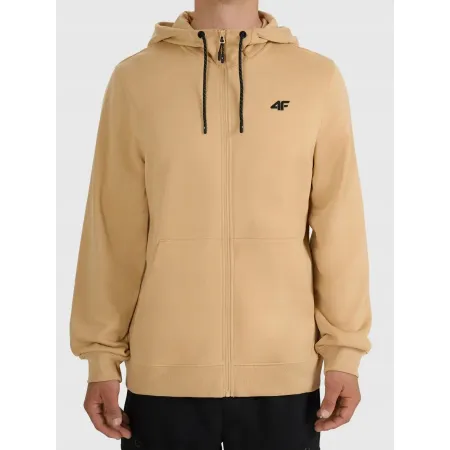 BLUZA męska z KAPTUREM 4F dresowa ROZPINANA sportowa TSWSM2551 beżowa XL