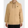 BLUZA męska z KAPTUREM 4F dresowa ROZPINANA sportowa TSWSM2551 beżowa 3XL