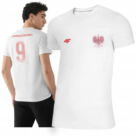 Koszulka męska tshirt męski KIBICA 4F LEWANDOWSKI POLSKA TSM950 S