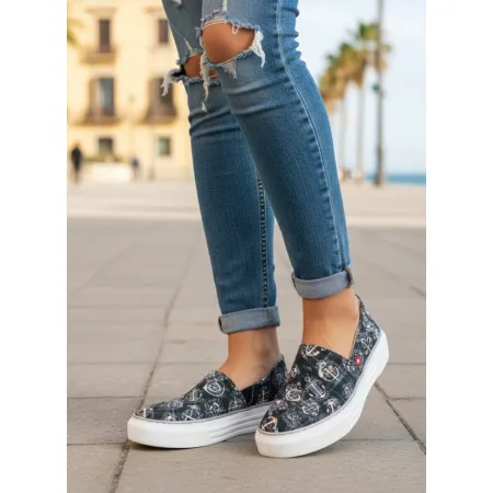 Buty damskie BIG STAR slip-on trampki wsuwane tenisówki letnie JJ276012 36