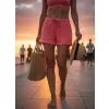 Spodenki damskie 4F plażowe letnie szorty bawełniane kobiece SKDD350 63S XL