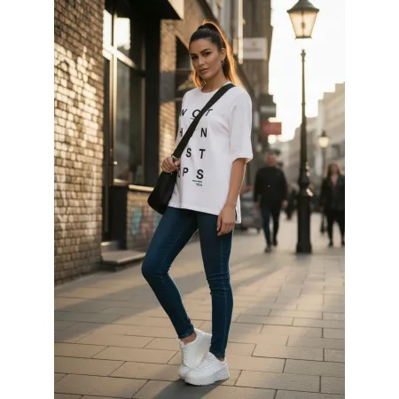 Koszulka damska 4F TSHIRT damski oversize luźny krój wygodna TSD012 10S S