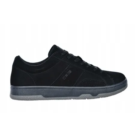 Męskie buty BIG STAR skórzane SNEAKERSY tenisówki czarne niskie RR174352 45