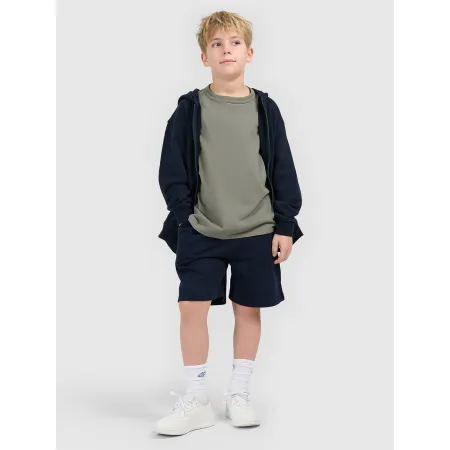 KRÓTKIE spodenki chłopięce 4F dziecięce DRESOWE TSHOM629 oversize 146