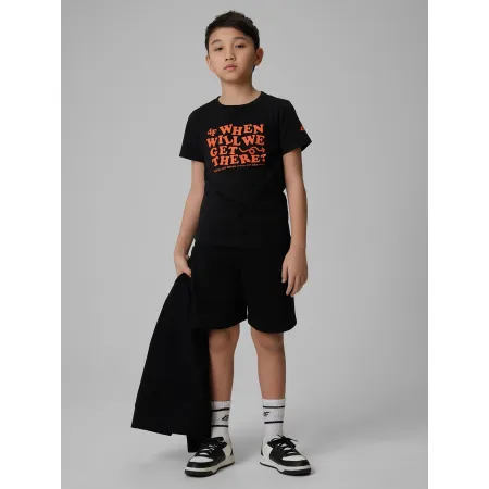 KRÓTKIE spodenki chłopięce 4F dziecięce DRESOWE TSHOM629 oversize 146