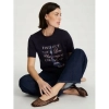 Koszulka damska z krótkim rękawem CROSS JEANS t-shirt 56228-001 granat XL
