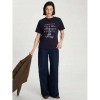 Koszulka damska z krótkim rękawem CROSS JEANS t-shirt 56228-001 granat XL