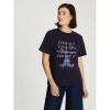 Koszulka damska z krótkim rękawem CROSS JEANS t-shirt 56228-001 granat XL