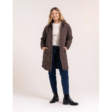 Płaszcz Damski MORAJ Pikowany Kurtka z Kapturem Parka ODW5500-003 S