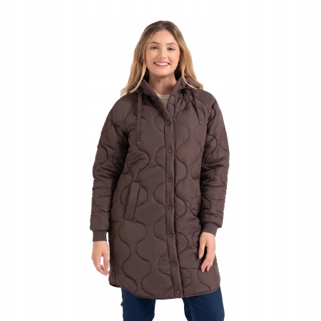 Płaszcz Damski MORAJ Pikowany Kurtka z Kapturem Parka ODW5500-003 S