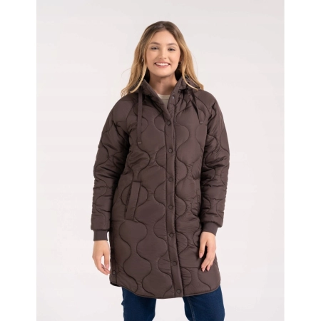 Płaszcz Damski MORAJ Pikowany Kurtka z Kapturem Parka ODW5500-003 S