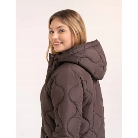 Płaszcz Damski MORAJ Pikowany Kurtka z Kapturem Parka ODW5500-003 S