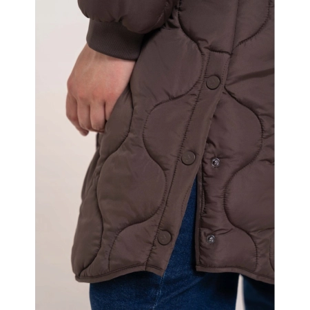 Płaszcz Damski MORAJ Pikowany Kurtka z Kapturem Parka ODW5500-003 S