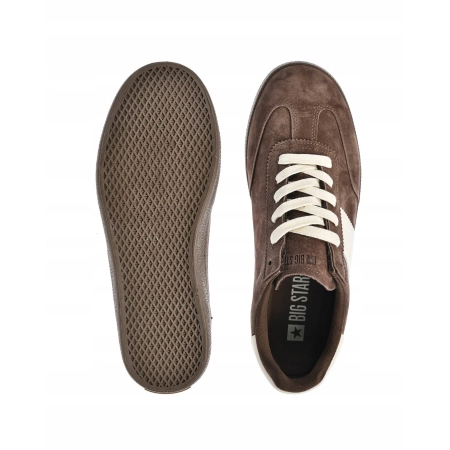 Buty męskie sportowe BIG STAR UU174104 skórzane zamsz SNEAKERSY brązowe 41