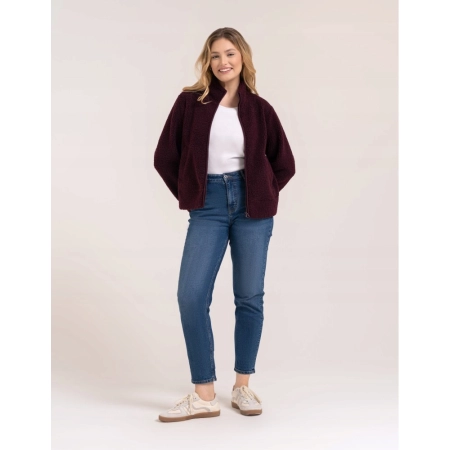 Bluza Polarowa Damska Sherpa Baranek Boxy ODW4000 Ze Stójką Zamek XXL/3XL
