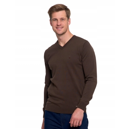 SWETER męski casual MORAJ dekolt serek bawełniany OMS4500 V-neck L