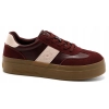 BUTY damskie BIG STAR sneakersy UU274013 podwyższone SKÓRZANE bordowe 37