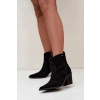 BOTKI buty ZIMOWE damskie BIG STAR trzewiki SKÓRZANE SS274472 czarne 39