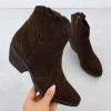 BOTKI buty ZIMOWE damskie BIG STAR trzewiki SKÓRZANE SS274463 brązowe 41