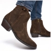 BOTKI buty ZIMOWE damskie BIG STAR trzewiki SKÓRZANE SS274463 brązowe 41