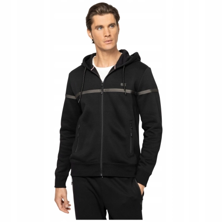 Bluza Męska Rozpinana z Kapturem HEAVY TOOLS SARAI z Polarem Czarna M