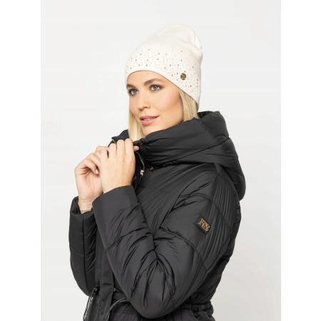 Czapka Damska Zimowa Beanie HEAVY TOOLS z Kryształkami PANDORA Beżowa