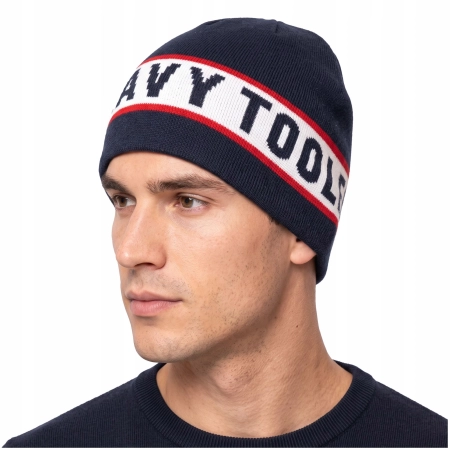 Czapka Męska Zimowa HEAVY TOOLS Beanie Ciepła PEREGRIN Granat