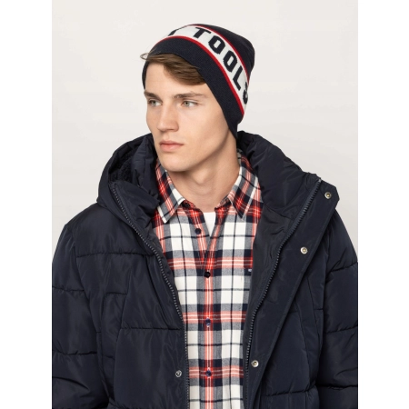 Czapka Męska Zimowa HEAVY TOOLS Beanie Ciepła PEREGRIN Granat
