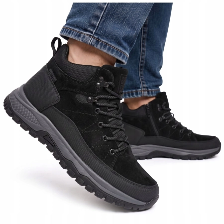 BUTY męskie ZIMOWE trekkingowe BIG STAR trzewiki trapery UU174246 czarne 42
