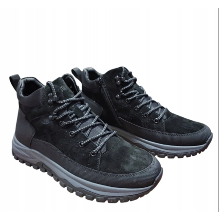 BUTY męskie ZIMOWE trekkingowe BIG STAR trzewiki trapery UU174246 czarne 42
