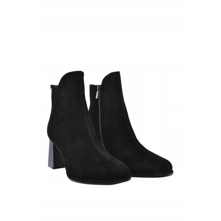 BOTKI buty ZIMOWE damskie BIG STAR trzewiki SKÓRZANE UU274380 czarne 38