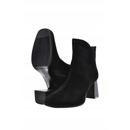 BOTKI buty ZIMOWE damskie BIG STAR trzewiki SKÓRZANE UU274380 czarne 39