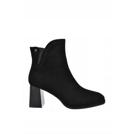 BOTKI buty ZIMOWE damskie BIG STAR trzewiki SKÓRZANE UU274380 czarne 40