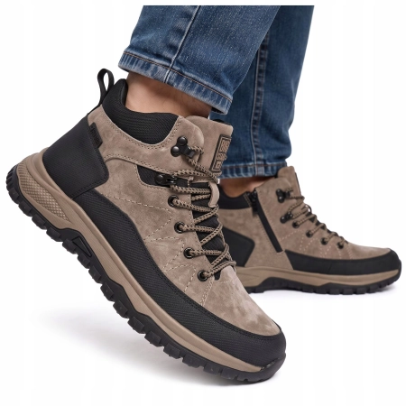 BUTY męskie ZIMOWE trekkingowe BIG STAR trzewiki trapery UU174247 beżowy 43