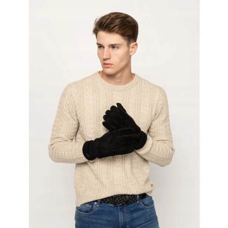 Rękawiczki Skórzane męskie HEAVY TOOLS PANSY Rękawice Casual Czarne M