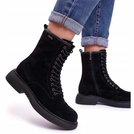 BOTKI Damskie SKÓRZANE Zimowe Zamszowe BIG STAR glany UU274610 r. 39