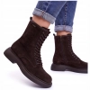 BOTKI Damskie SKÓRZANE Zimowe Zamszowe BIG STAR glany UU274612 r. 39