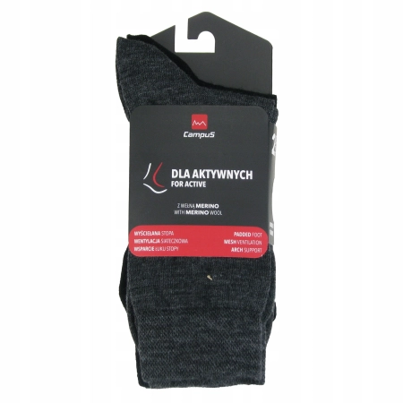 Skarpety Unisex Trekkingowe 2-PAK Merino CAMPUS NIBBIO Merynos 35-38