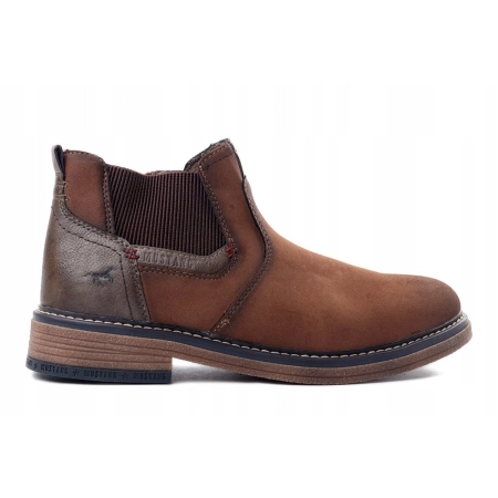 BOTKI Męskie SZTYBLETY Ekoskóra MUSTANG 36M0071001 Brązowe CASUAL 46