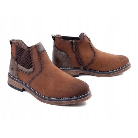 BOTKI Męskie SZTYBLETY Ekoskóra MUSTANG 36M0071001 Brązowe CASUAL 46
